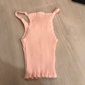 Ribbed high neck tank